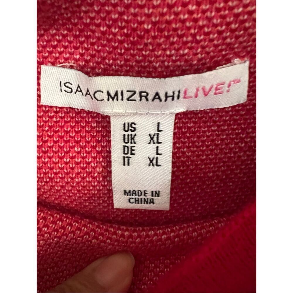 Isaac Mizrahi Live! Womens  Red Floral Mock Neck Faux Undershirt sz L - Picture 5 of 5